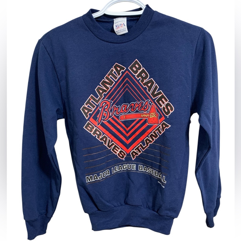 NEW Vintage 1993 Atlanta Braves MLB Baseball Crewneck Sweater Size Youth Medium